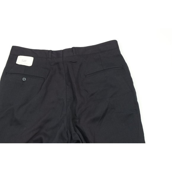 NOS Vintage 50s Streetwear Mens 33x34 Rayon Gabardine Dress Pants Trousers Navy - Picture 10 of 13